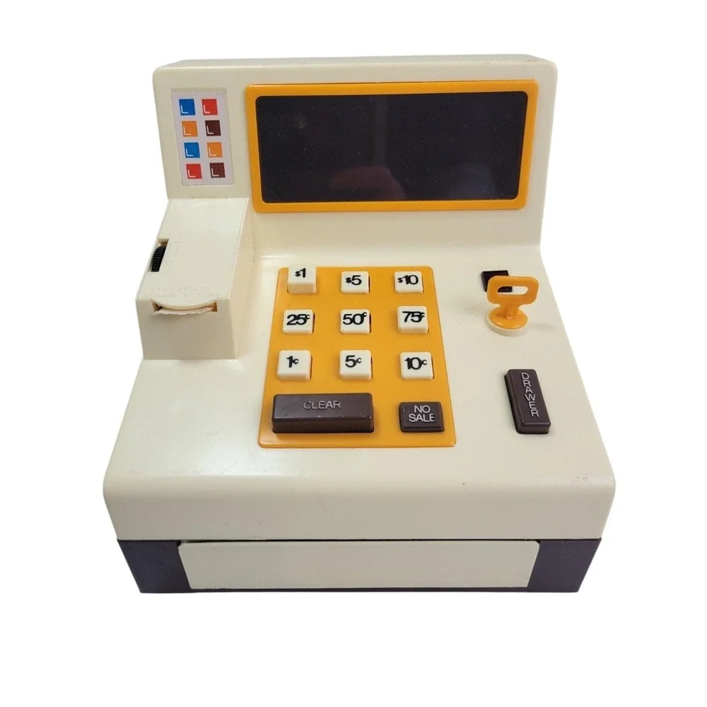 Vtg Durham Toy Cash‎ Register 1970s Pretend Play Retro Toy *Not working